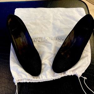 Stuart Weitzman wedge pumps black metallic